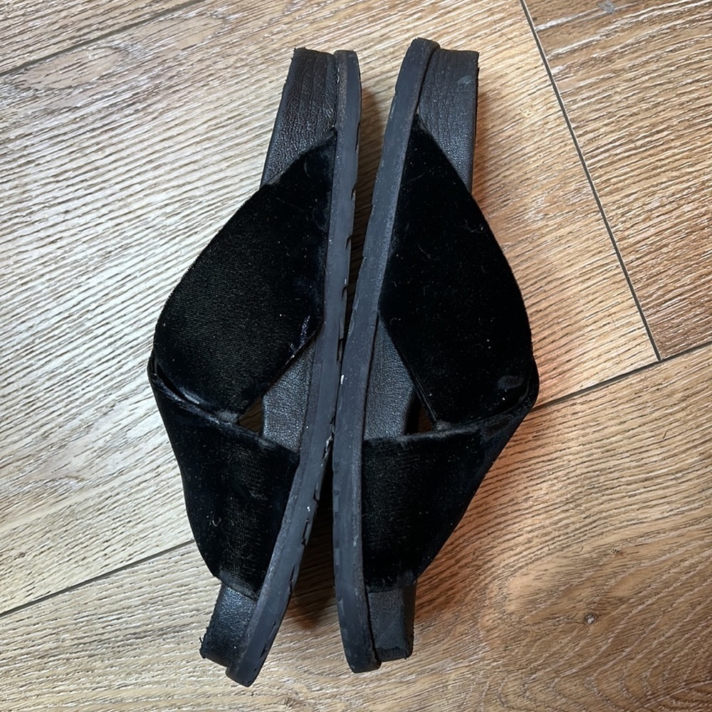 Saint Laurent Jimmy Black Velvet Sandals Size 36/6 - Picture 3 of 9